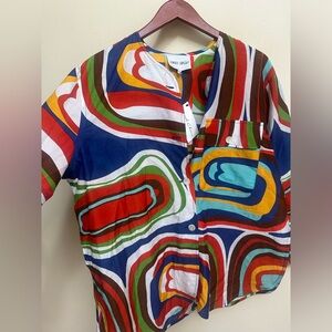 NWT Nikki Chasin Cotton/Silk Top Shirt